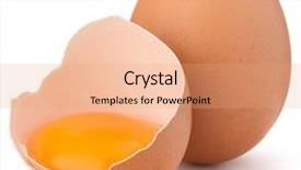  Presentation with broken egg - Cool new PPT theme with broken egg in eggshell half backdrop and a coral colored foreground