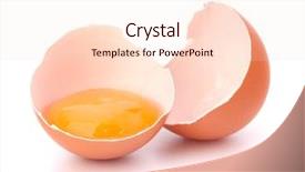  Presentation with broken egg - PPT theme enhanced with broken egg isolated on white background background and a lemonade colored foreground