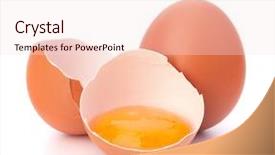  Presentation with broken egg - Slide set enhanced with broken egg isolated on white background and a lemonade colored foreground