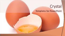  Presentation with broken egg - PPT layouts having broken egg isolated on white background and a lemonade colored foreground