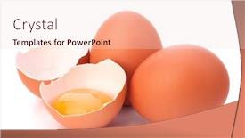  Presentation with broken egg - Slide set enhanced with broken egg isolated on white background background and a lemonade colored foreground