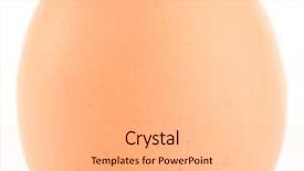  Presentation with broken egg - Theme with broken egg isolated on white background and a light gray colored foreground