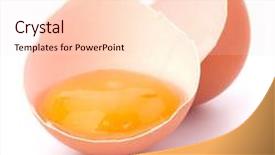  Presentation with broken egg - Audience pleasing slides consisting of broken egg isolated on white background backdrop and a lemonade colored foreground