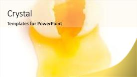  Presentation with broken egg - Presentation theme having broken egg isolated on a white background background and a blonde colored foreground
