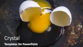  Presentation with broken egg - Presentation theme having broken egg on a black background background and a dark gray colored foreground