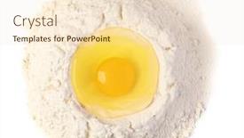  Presentation with broken egg - PPT theme enhanced with broken-egg-on-flour-isolated background and a lemonade colored foreground