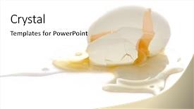  Presentation with broken egg - Audience pleasing theme consisting of broken egg with the yolk backdrop and a  colored foreground