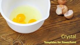  Presentation with dough - PPT layouts with broken-eggs-in-a-white background and a tawny brown colored foreground
