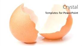  Presentation with eggshell - Amazing slide deck having broken eggshell isolated on white background backdrop and a cream colored foreground