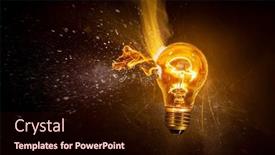  Presentation with bulb - PPT layouts having broken-electric-bulb-explodes background and a wine colored foreground