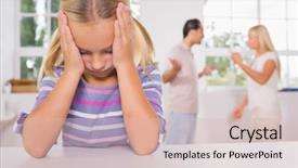  Presentation with depressed - PPT layouts enhanced with broken family - little girl looking depressed background and a lemonade colored foreground