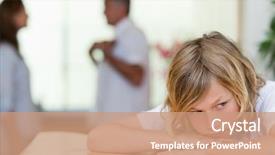  Presentation with sad - Presentation consisting of broken family - sad looking boy with his background and a coral colored foreground