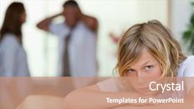  Presentation with parents - Presentation with broken family - sad looking boy with his background and a coral colored foreground
