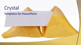 Presentation with fortune cookie - Cool new presentation theme with broken fortune cookie in halves backdrop and a sky blue colored foreground