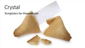  Presentation with fortune cookie - PPT layouts enhanced with broken fortune cookie with blank background and a white colored foreground
