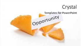  Presentation with fortune cookie - Presentation theme consisting of broken fortune cookies with opportunity background and a  colored foreground