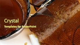  Presentation with broken glass - Amazing slide deck having broken glass beer bottle 1 backdrop and a tawny brown colored foreground