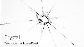  Presentation with broken glass - Amazing slide deck having broken-glass-texture-with-hole backdrop and a white colored foreground