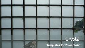  Presentation with broken glass - Slide deck enhanced with broken glass window with square background and a gray colored foreground