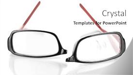  Presentation with glasses - Beautiful PPT theme featuring broken-glasses-isolated-on-white backdrop and a white colored foreground
