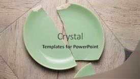  Presentation with green plate - PPT layouts having broken-green-plate-on-gray background and a mint green colored foreground