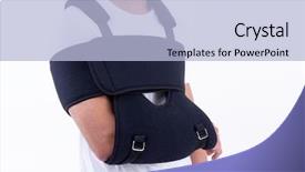  Presentation with medical splint broken bone hand - Beautiful slides featuring broken hand wearing an arm backdrop and a light blue colored foreground