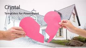  Presentation with broken home - Audience pleasing PPT theme consisting of broken heart against home backdrop and a lemonade colored foreground
