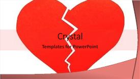  Presentation with broken heart - Presentation theme enhanced with broken heart isolated on white background and a red colored foreground