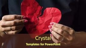  Presentation with broken heart - Amazing slide deck having broken-heart-made-of-paper backdrop and a tawny brown colored foreground