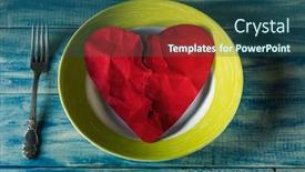  Presentation with broken heart - Audience pleasing slides consisting of broken-heart-on-a-plate backdrop and a ocean colored foreground