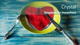  Presentation with broken heart - Theme featuring broken-heart-on-a-plate background and a ocean colored foreground