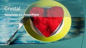  Presentation with broken heart - Slides enhanced with broken-heart-on-a-plate background and a teal colored foreground