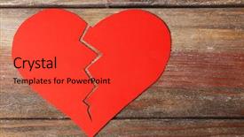  Presentation with medical heart - PPT layouts enhanced with broken heart on wooden planks background and a red colored foreground