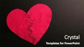  Presentation with broken heart - Slide set featuring broken heart stitched from two background and a black colored foreground