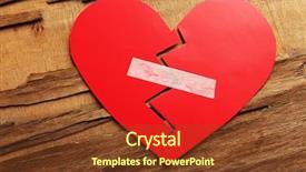  Presentation with medical heart - Audience pleasing PPT theme consisting of broken heart with plaster backdrop and a  colored foreground