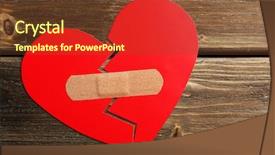  Presentation with plaster - Presentation design consisting of broken heart with plaster background and a tawny brown colored foreground