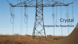  Presentation with high voltage - Theme with broken high voltage electric line background and a light blue colored foreground