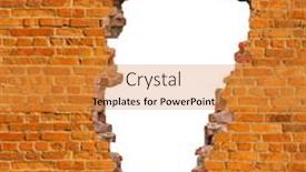  Presentation with broken wall - Theme consisting of broken-hole-in-an-old background and a gold colored foreground