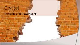  Presentation with broken wall - Amazing theme having broken-hole-in-an-old backdrop and a gold colored foreground