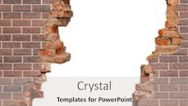  Presentation with broken wall - Theme with broken-hole-in-an-old background and a soft green colored foreground