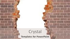  Presentation with broken wall - Slides having broken-hole-in-an-old background and a mint green colored foreground