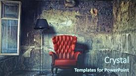  Presentation with luxury - Slide deck consisting of broken home - luxury armchair in grunge interior background and a ocean colored foreground