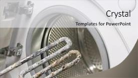  Presentation with china clothes washing machine - Colorful slide set enhanced with broken home - washing machine and damaged electric backdrop and a white colored foreground