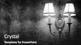  Presentation with broken wall - Theme featuring broken house - vintage wall lamp background and a dark gray colored foreground