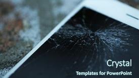  Presentation with outdoors - PPT theme with broken iphone outdoors background and a wine colored foreground