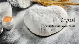 Presentation with chickpea flour - Beautiful PPT layouts featuring broken jar - raw dough sprinkled with flour backdrop and a light gray colored foreground