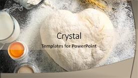  Presentation with flour - PPT theme with broken jar - raw dough sprinkled with flour background and a lemonade colored foreground