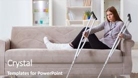  Presentation with broken home - Audience pleasing slide deck consisting of broken leg at home backdrop and a gray colored foreground