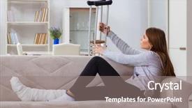  Presentation with broken home - Colorful PPT theme enhanced with broken leg at home backdrop and a gray colored foreground
