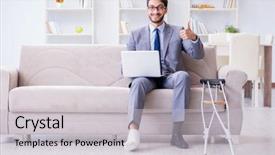  Presentation with broken home - Slide set enhanced with broken leg at home background and a light gray colored foreground